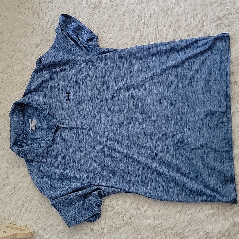 Mens under armour polo blue large